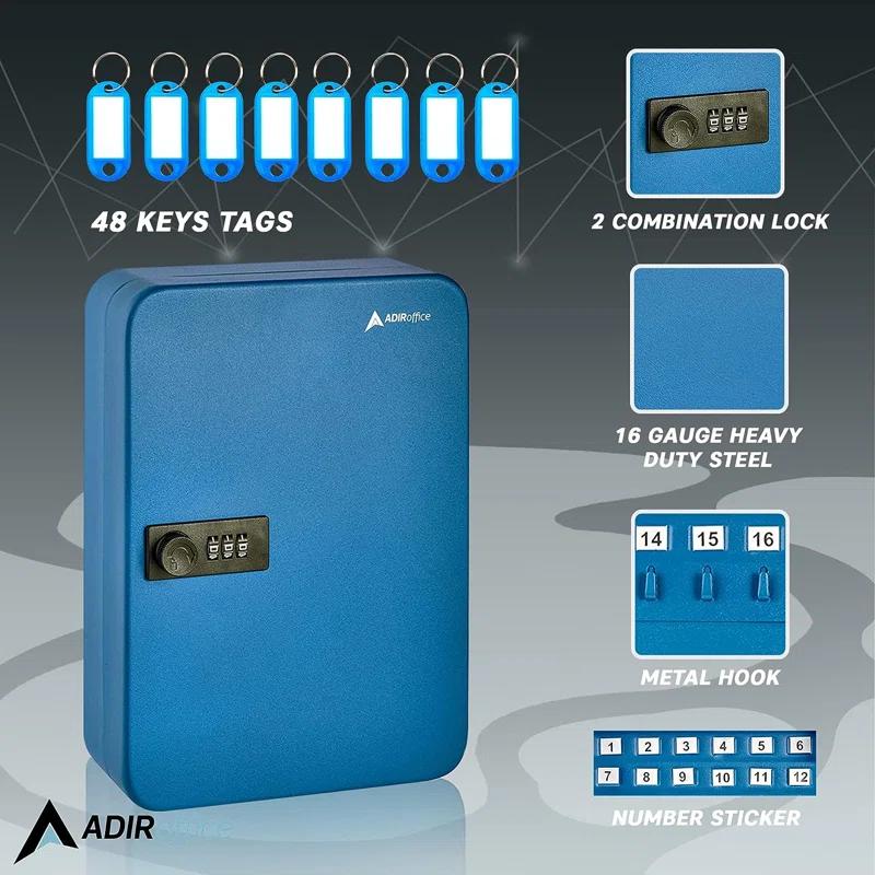 AdirOffice 48 Key Cabinet with Dial / Combination Lock (Set of 2)