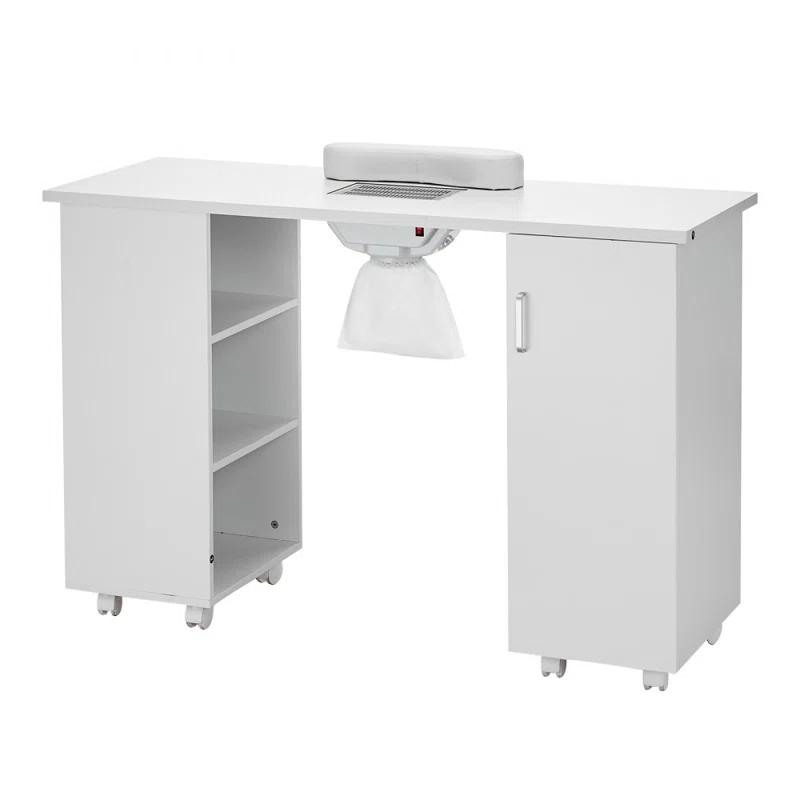 Hokku Designs Manicure Table, Nail Table Station with Electric Dust Collector, Moveable Nail Tech Desk