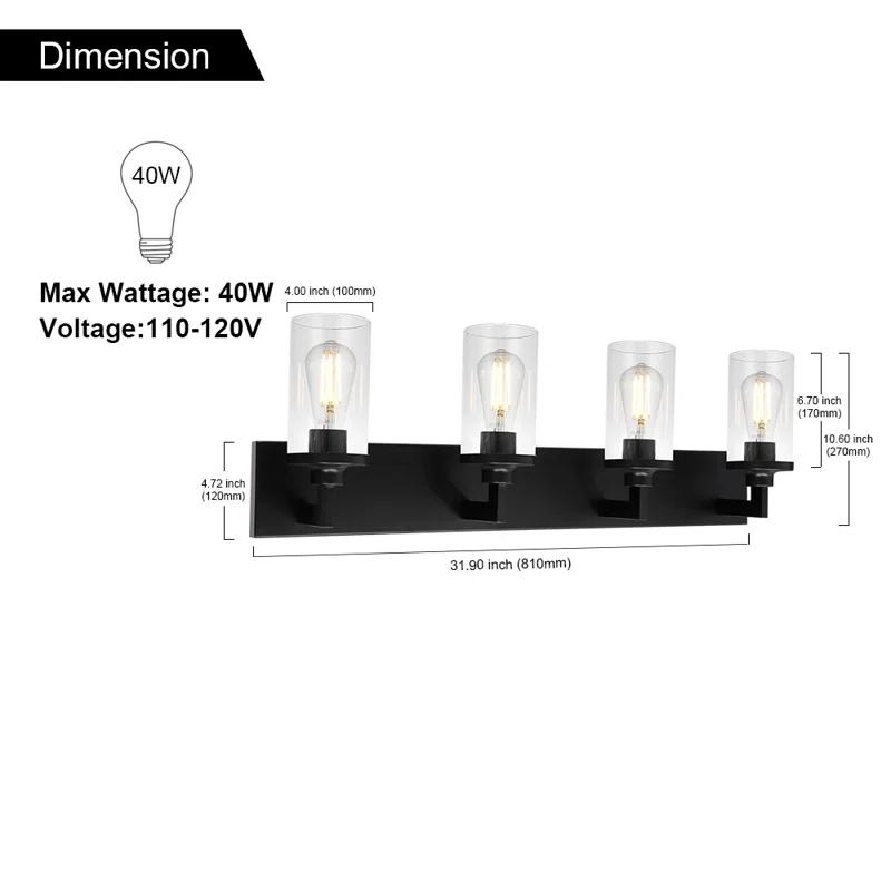 Gracie Oaks Collman 4 - Light Dimmable Vanity Light