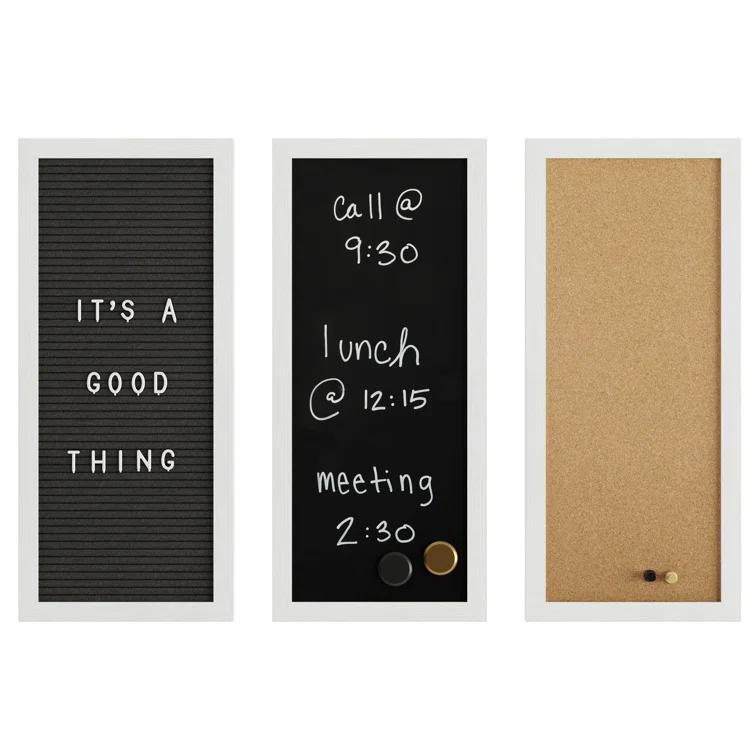Martha Stewart Thomas Martha Stewart Cork Board, Chalk Board, Letter Board Set with Included Push Pins, Magnets, Liquid Chalk