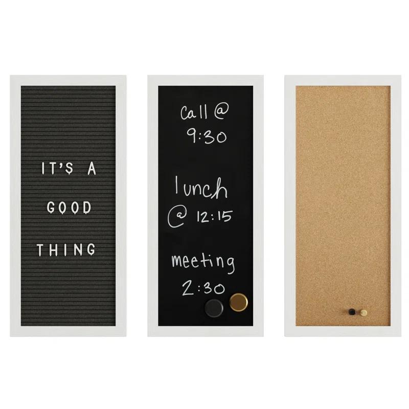 Thomas Martha Stewart Cork Board, Chalk Board, Letter Board Set with Included Push Pins, Magnets, Liquid Chalk