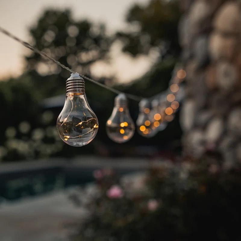 Williston Forge Shemar Outdoor 10 - Bulb 20'' Solar Powered LED Globe String Light