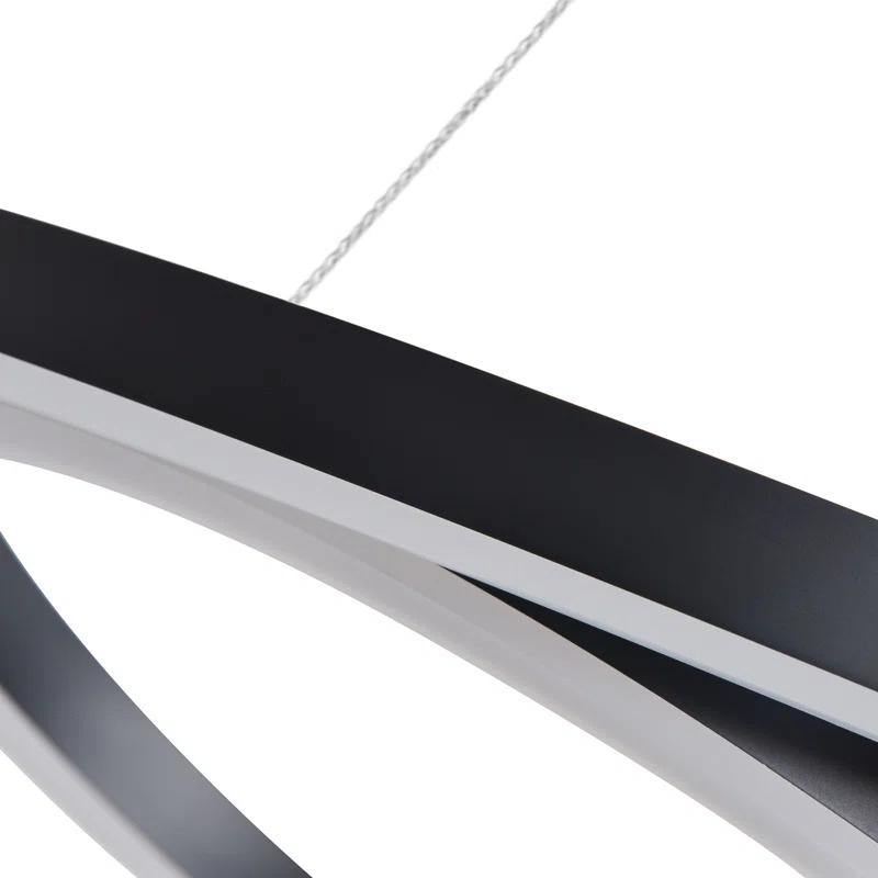 VONN Lighting Tania Trio 32-in Integrated LED Ring Pendant Height Adjustable ETL Certified Circular Chandelier