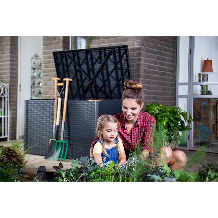Keter Keter Java 230 Gallon XXL Durable Resin Outdoor Storage and Organization Deck Box Ideal For Garden Patio Furniture and Supplies