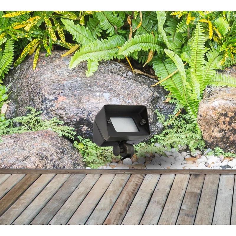 Elegant Lighting Outdoor 12V Cast Brass flood light 2 inch L x 4 inch W x 6 inch H in Dark Bronze