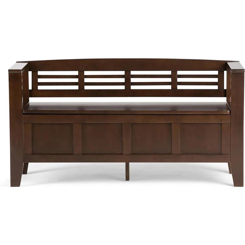 Simpli Home Adams 48"W Solid Wood Contemporary Entryway Storage Bench with Lift-Top Lid and Dual Compartments & Reviews | Wayfair