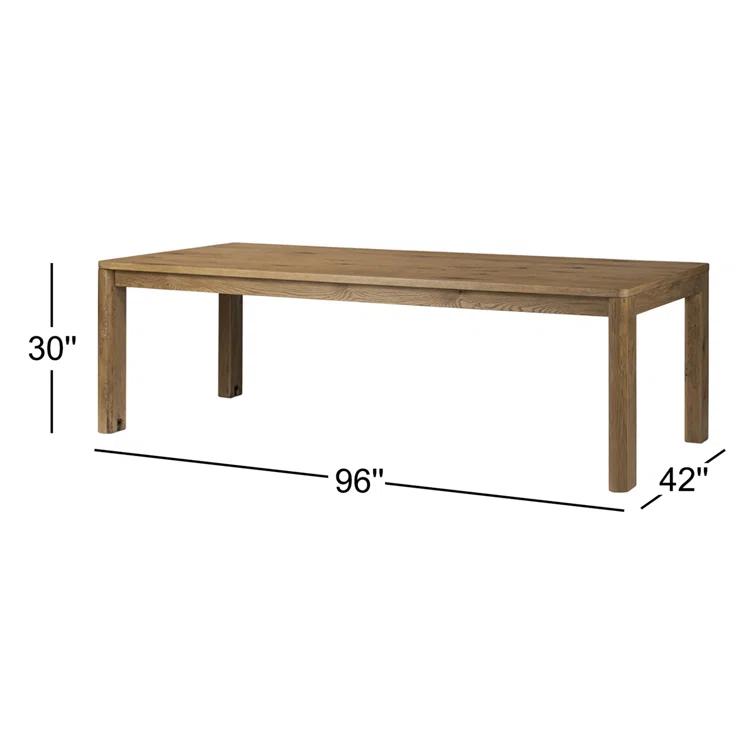 Light Brown Oak Extendable Rectangular Dining Table