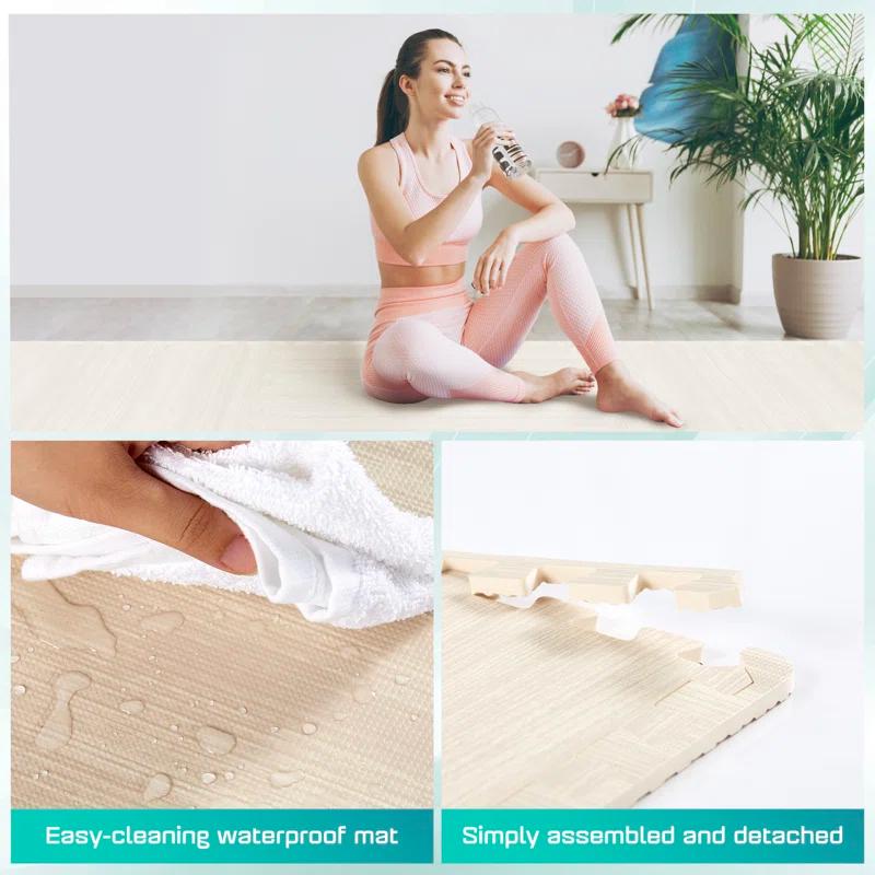Bme Premium 24'' L x 24'' W x 0.45'' EVA Interlocking Foam Floor Tiles, Non-Slip Gym Mats for Muti-use