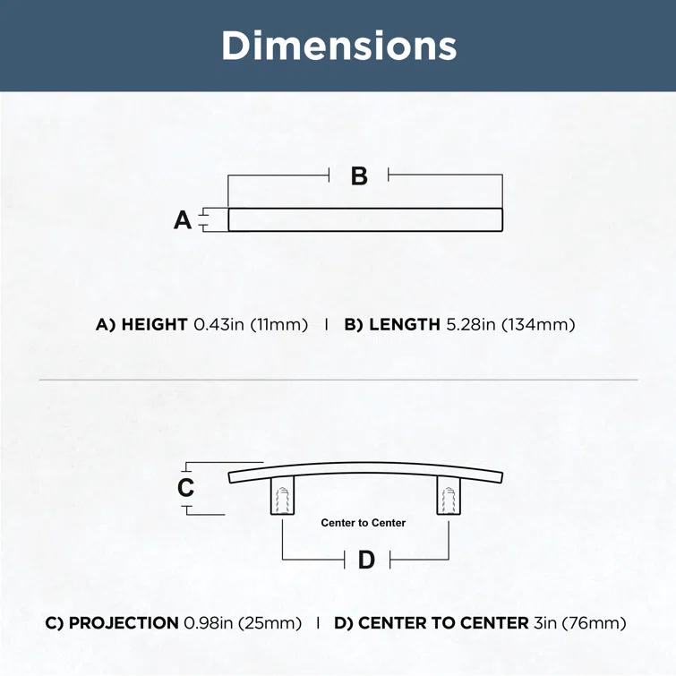 Franklin Brass Subtle 3" Center Arch Pull Multipack (Set of 10)