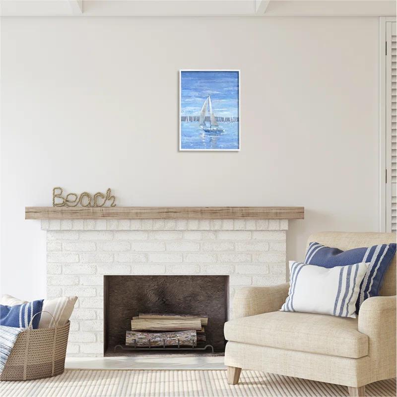 Stupell Industries Az-909-Framed " Blue Sailboat Painting " by Tim OToole