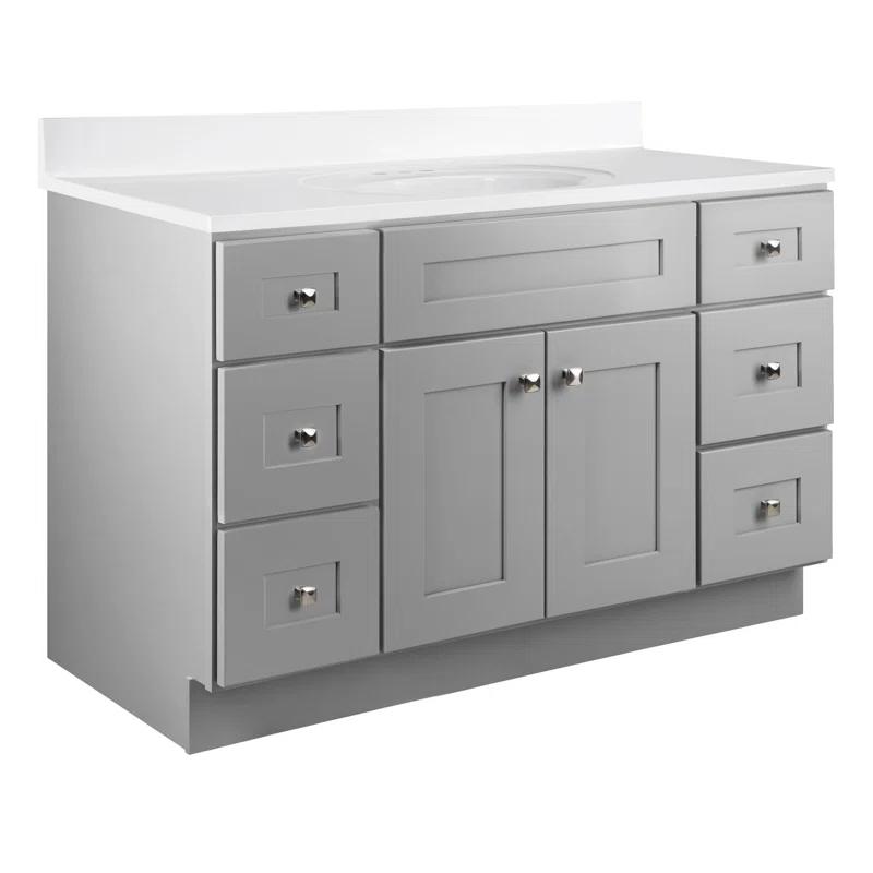 Design House Brookings 48 Inch Bathroom Vanity, Ready to Assemble, Solid Wood, Sherwin Williams – Design House, 599001-