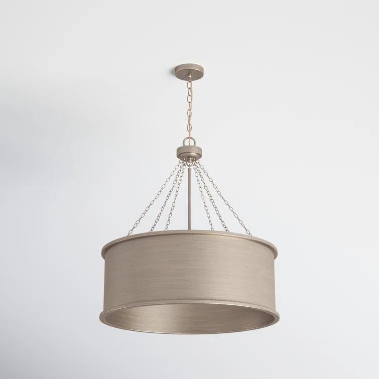 Soho 6 - Light Shaded Drum Chandelier