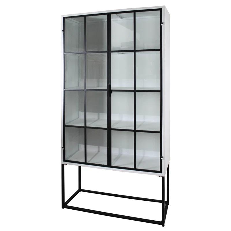 AREOhome Metal and Glass Display  China Cabinet