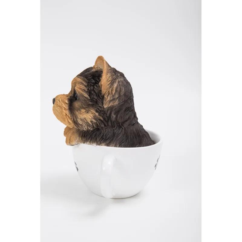 Hi-Line Gift Ltd. Teacup Yorkshire Terrier Puppy Statue