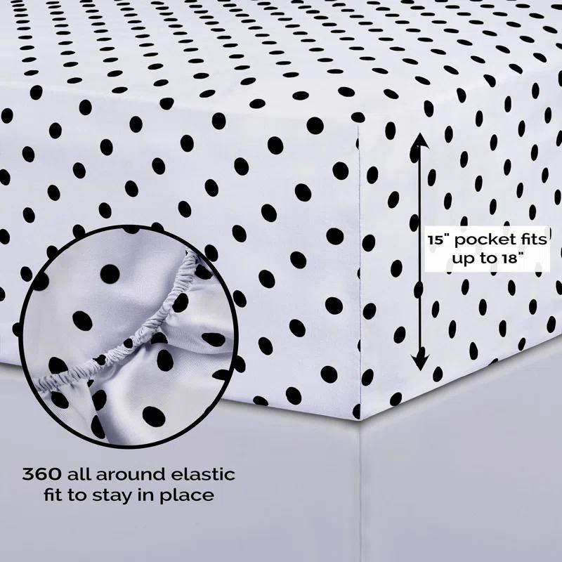 Superior Impressions Polka Dots 600 TC Cotton Poly Blend Deep Pocket Bed Sheet Set
