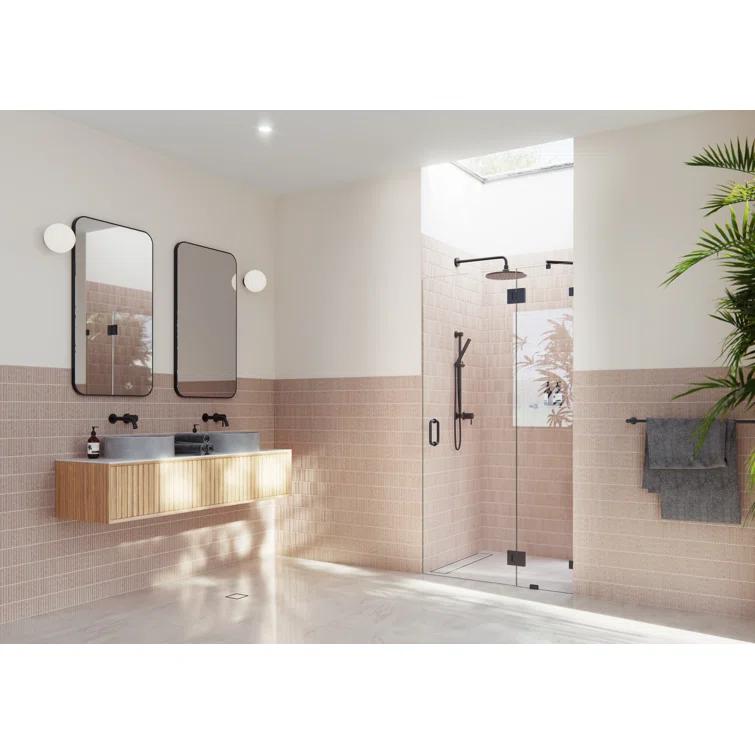 Glass Warehouse Halo 45 in. x 78 in. Frameless Glass Hinge Shower Door GW-GH-45-MB
