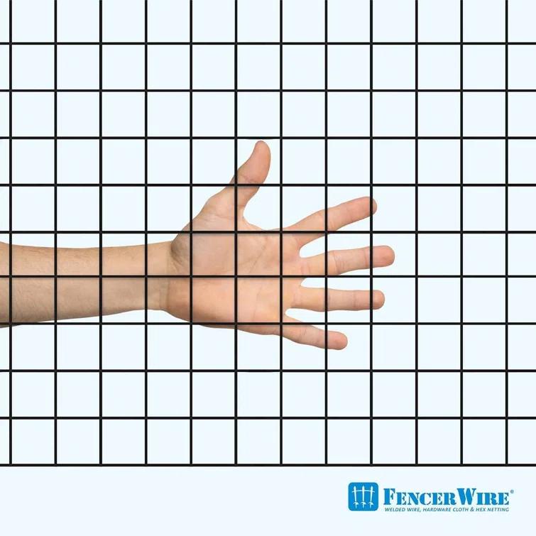 Fencer Wire Fencer Wire 16 Gauge Black Vinyl Coated Welded Wire with Mesh Size 1.5” x 1.5”, Multiple Sizes