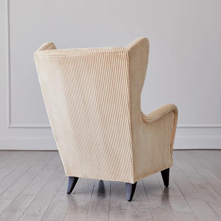 Global Views Wing Chair-Wide Wale Corduroy