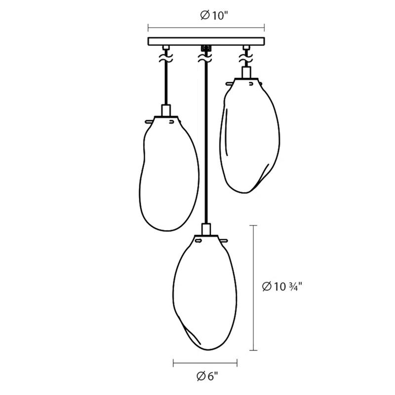 SONNEMAN Liquid 3 - Light Satin Black Cluster Pendant