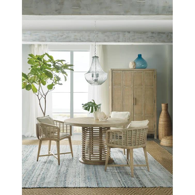 Anders Round Reclaimed Wood Pedestal Dining Table (48"- 60")