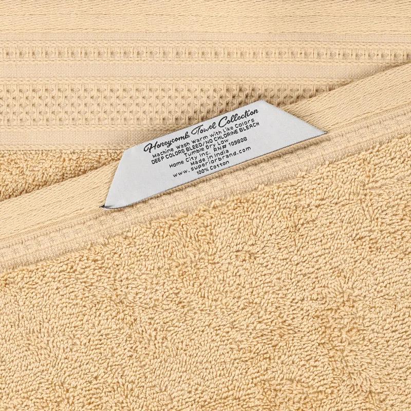 Superior Honeycomb Textured Waffle Border Cotton Medium Weight Bath Sheets (Set of 2)
