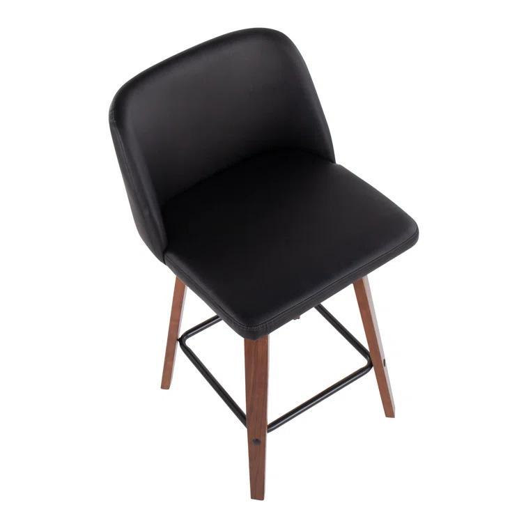 George Oliver Lakyia Swivel Upholstered Counter Stool (Set of 2)