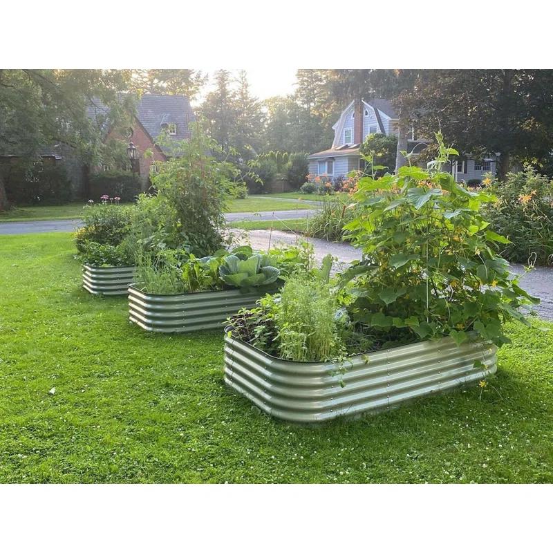 17" Tall 9 In 1 Modular Metal Outdoor Raised Garden Bed