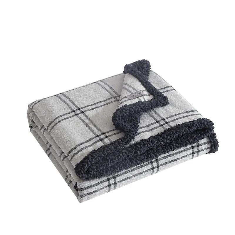 Eddie Bauer Eddie Bauer Printed Flannel/Sherpa Throw Blankets