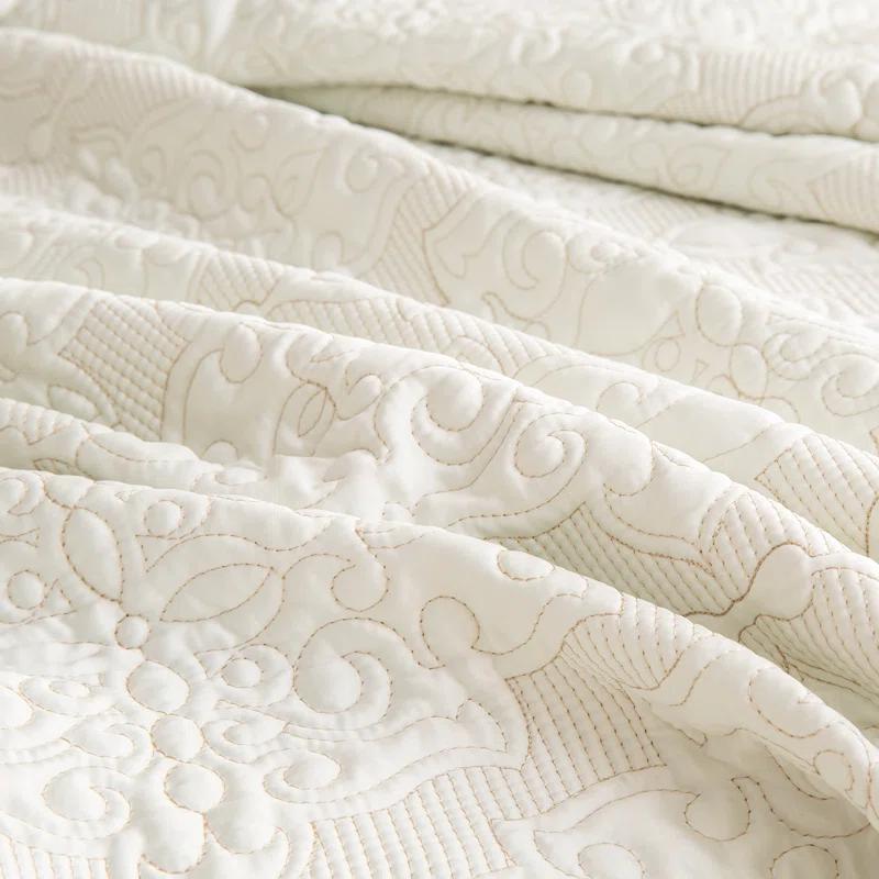 Wonderful Textile Satin Quilt Set Cooling 5-Piece Bedding Set