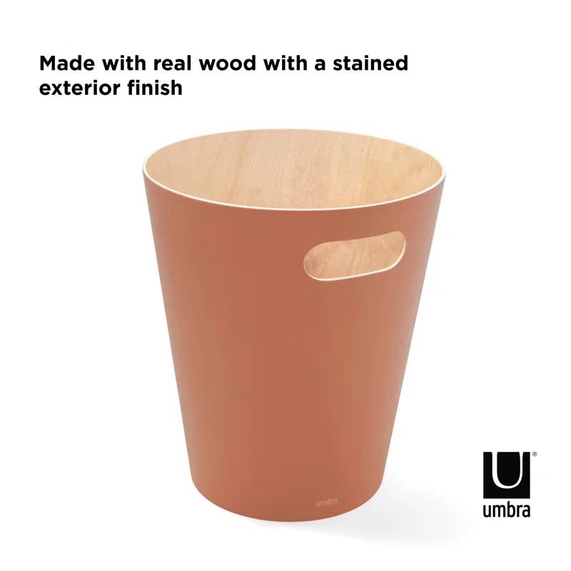 Umbra Woodrow Solid Wood Open Waste Basket - 2 Gallons