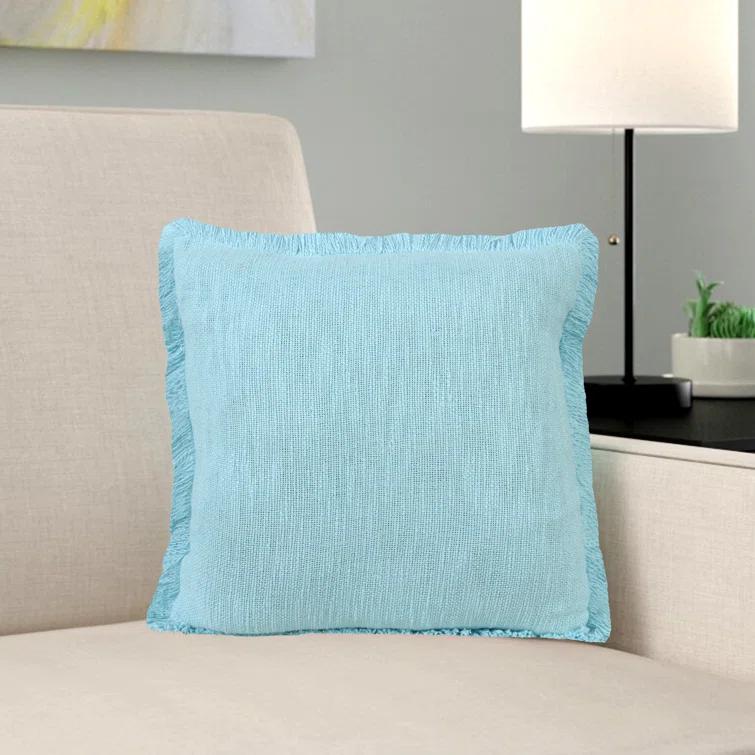Rajani Home Jessei Fringed Cotton Throw Pillow