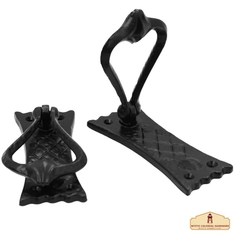 Mystic Colonial Hardware Bedroom Door Knocker Antique Black Ironmongery - True Solid CAST Iron - 4.7 inches
