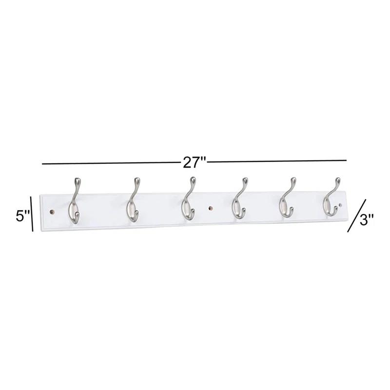 BirdRock Home Solid Wood Wall 6 - Hook Wall Mounted Coat Rack (Set of 2)
