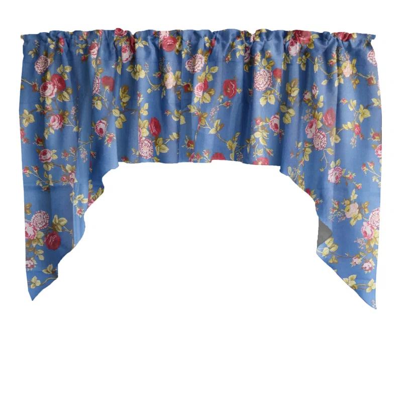 lovemyfabric Floral Cotton Blend Swag 58'' W Window Valance