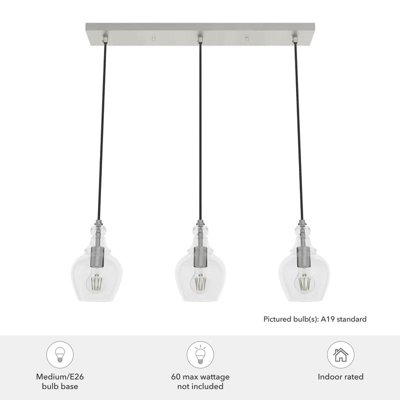 Hunter Fan Maple Park 3 Light Linear Bell Pendant