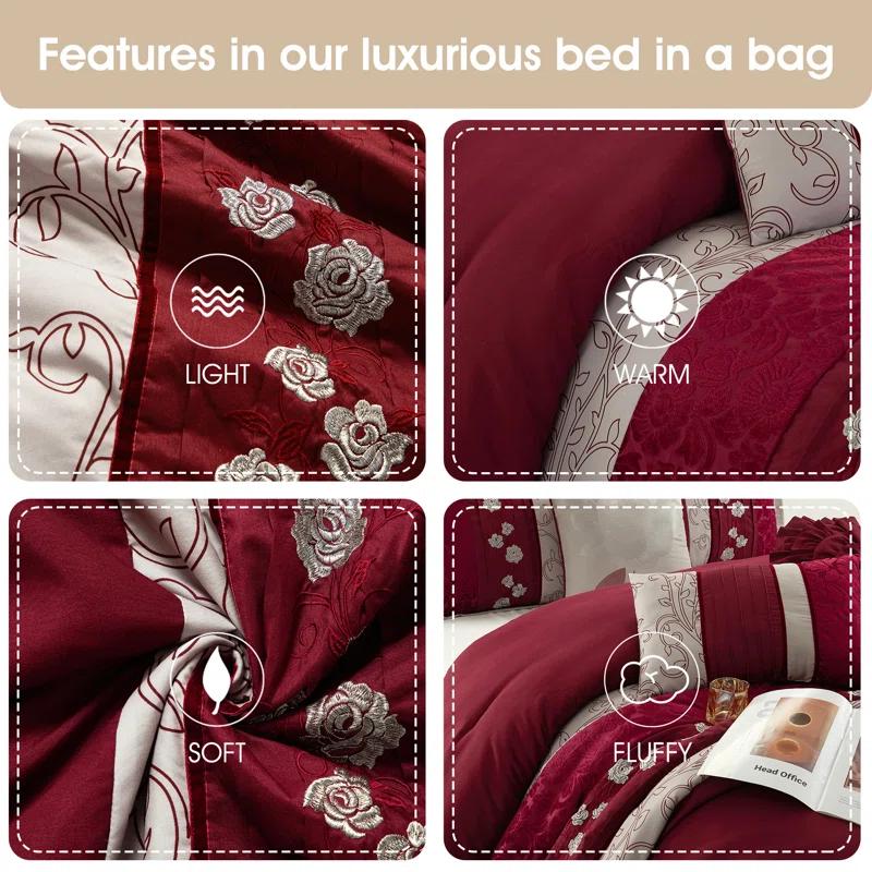 Nanshing America, Inc Riley 7 Piece Glam Comforter Set