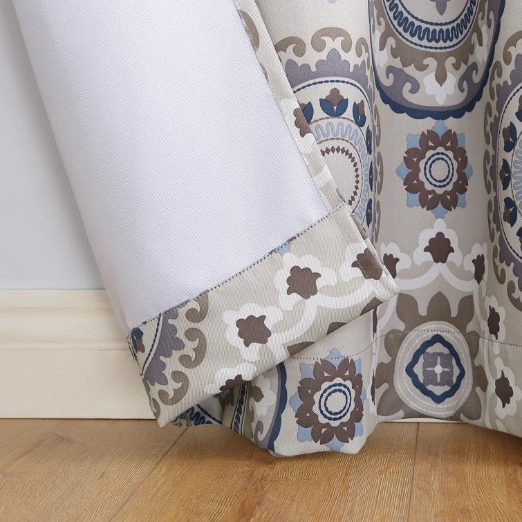 Sun Zero Sun Zero Nepal Global Medallion Print Blackout Grommet Curtain Panel