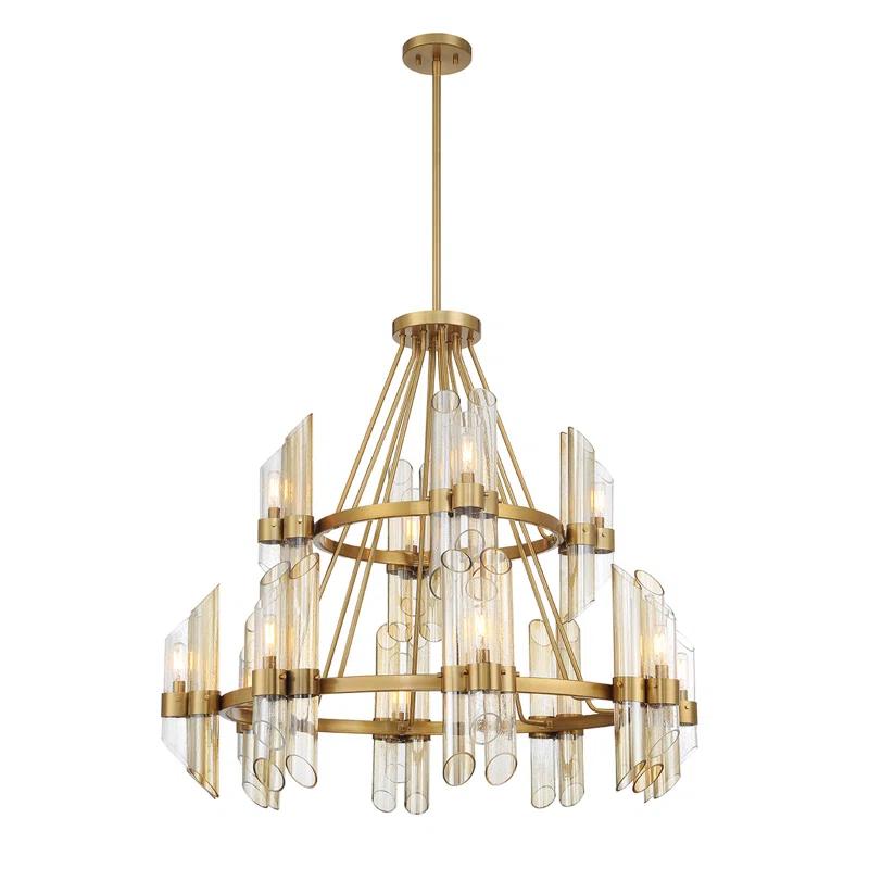 Pavinder 12-Light Chandelier in Warm Brass