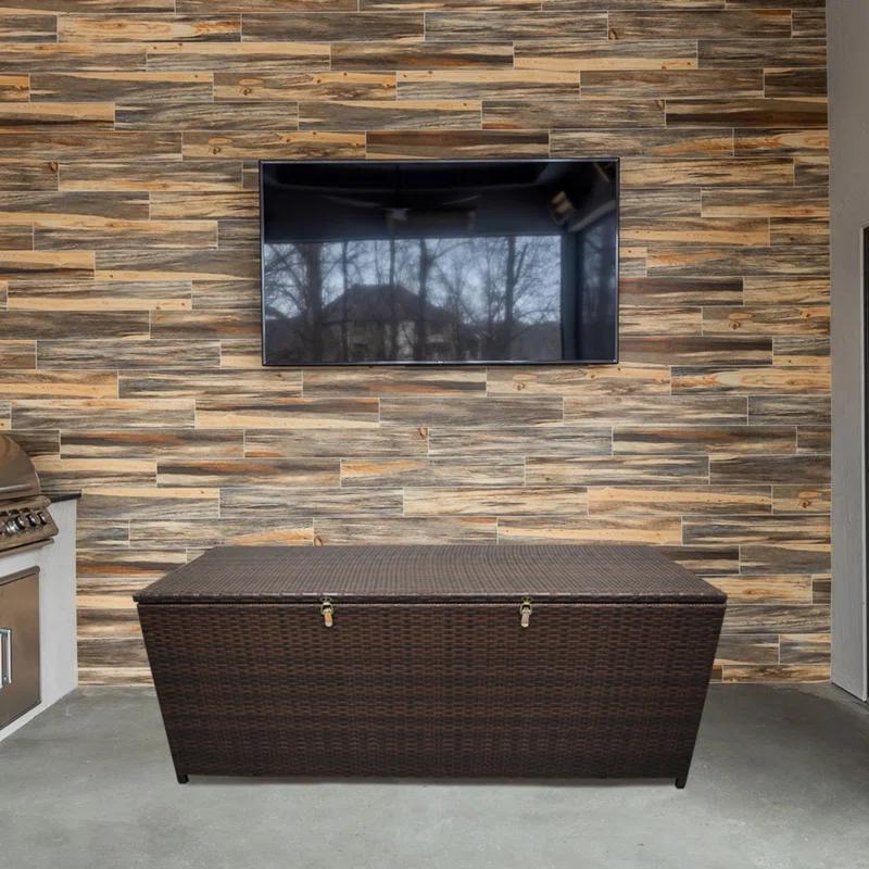 Oakland Living Oakland Living 53'' W 113 Gallons Water Resistant Wicker Deck Box