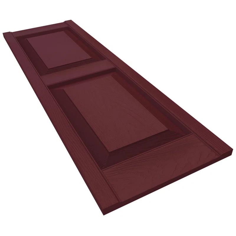 14.5 in. x 55 in. Louvered Vinyl Exterior Shutters Pair in Wineberry