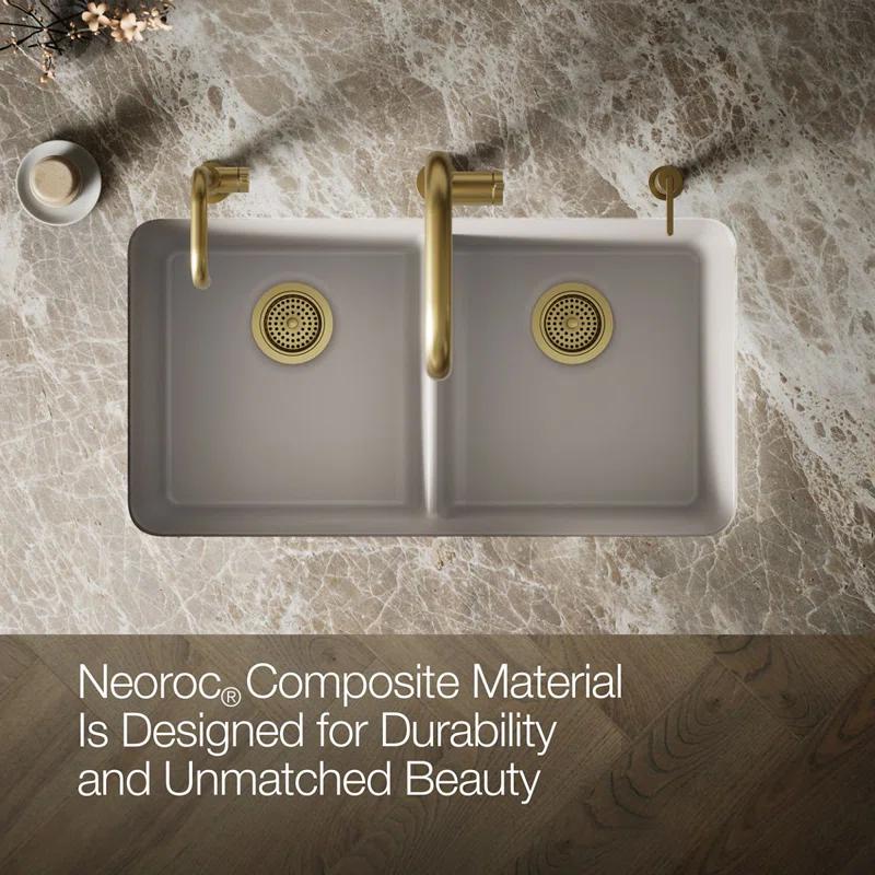 Cairn® 34" L x 18" W Under-Mount Double-Equal Kitchen Sink