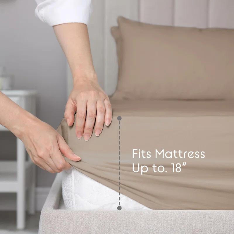 Vellux Vellux 3-Pc. Twin Solid Jersey Knit Sheets - Cotton Blend, Deep Pocket, Ultra Soft