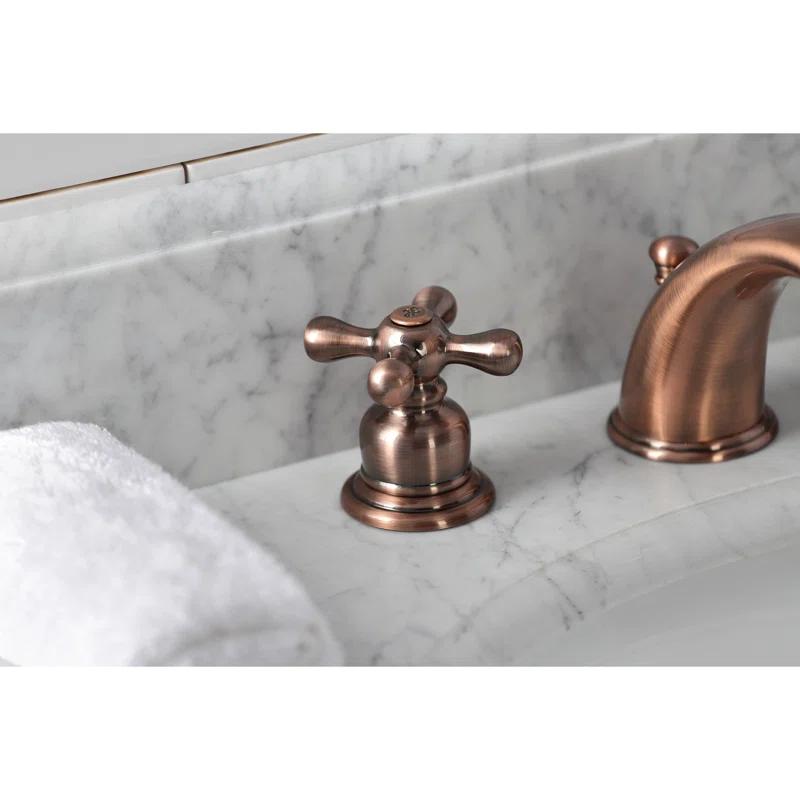Kingston Brass KB966AX Kingston Brass Victorian Two-Handle 3-Hole Deck Mount Widespread Bathroom Faucet with Retail Pop-Up Drain