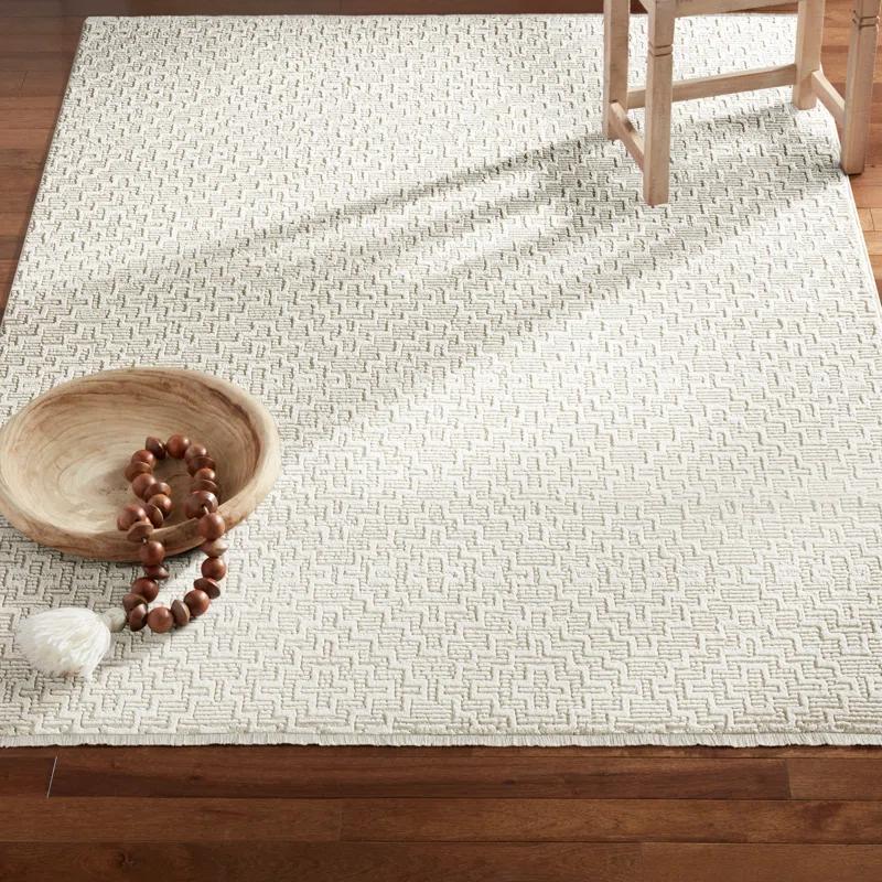 Town & Country Living TOWN & COUNTRY LUXE Tretta Modern Geo Area Rug with Plush High-Low Texture, Ivory