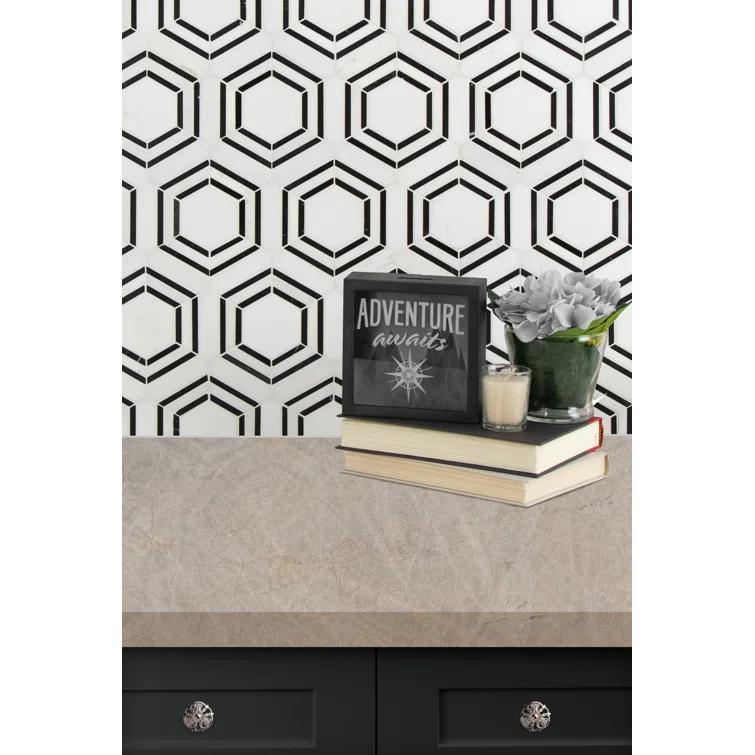 Bianco Dolomite 11" x 13" Polished Marble Mesh-Mounted Mosaic Sheet Tile