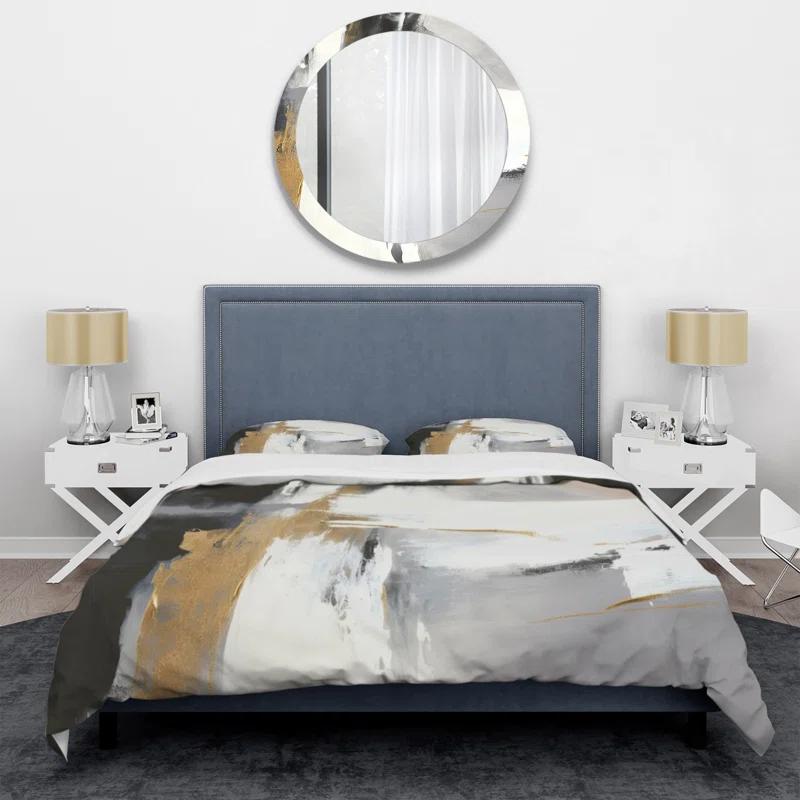 Design Art Black And Gold Harmony Of Marble VI - Abstract Marble Duvet Cover Set - Microfiber Polyester