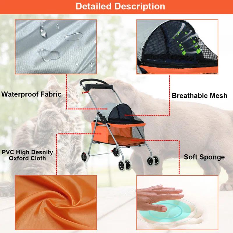 BestPet Foldable Pet Jogger Stroller