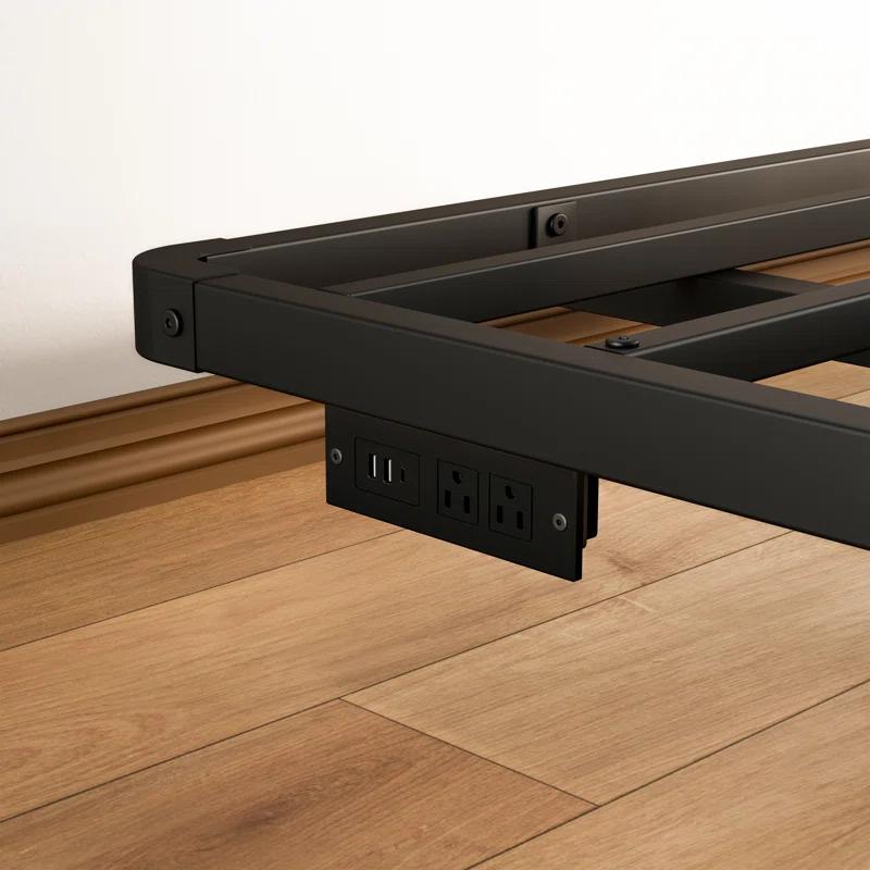 Alwyn Home Floating Bed Frame With Led Lights Metal Platform Bed, No Squeak