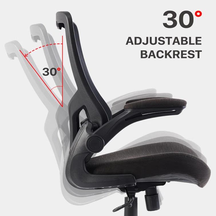 Clatina KLASIKA Ergonomic Office Desk Chair Mesh Back Flip Up Armrests Adjustable Height and Lumbar Support Swivel Chairs with Wheels