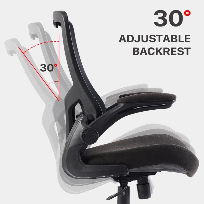 Clatina KLASIKA Ergonomic Office Desk Chair Mesh Back Flip Up Armrests Adjustable Height and Lumbar Support Swivel Chairs with Wheels